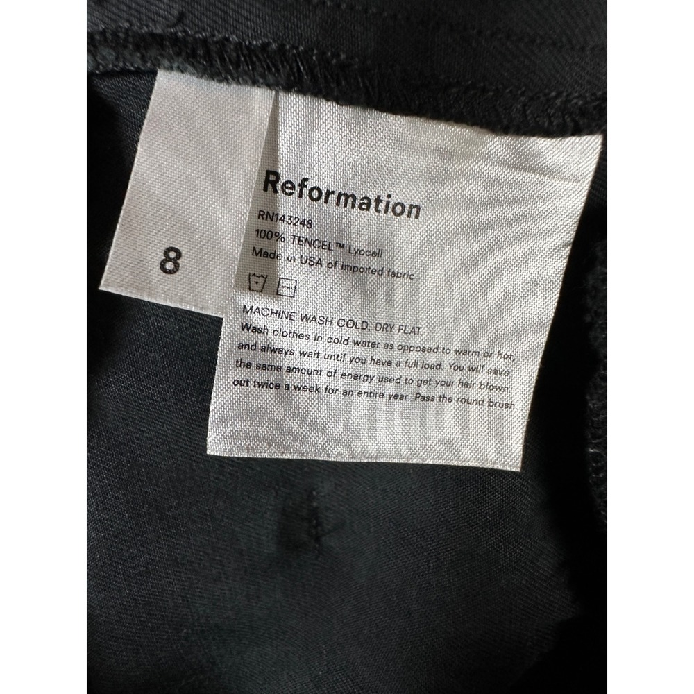 Reformation Avalon Pants Womens 8 Black High Waist Tie Ankle Paperboy Trousers - Picture 7 of 16